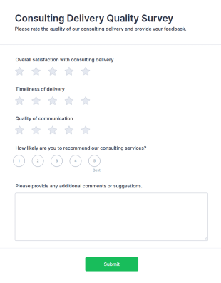 Consulting Delivery Quality Survey Form Template