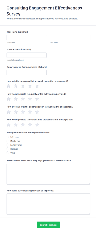 Consulting Engagement Effectiveness Survey Form Template