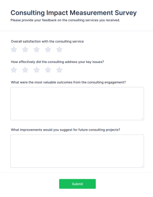 Consulting Impact Measurement Survey Form Template