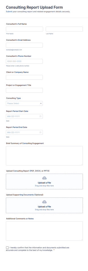 Consulting Report Upload Form Template