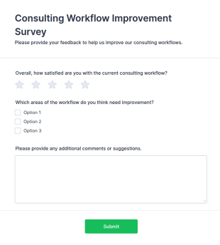 Consulting Workflow Improvement Survey Form Template