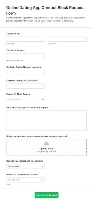 Contact Block Request Form Template