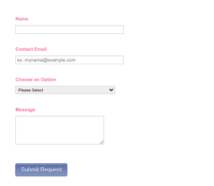Contact Form Template With Pink Text Form Template