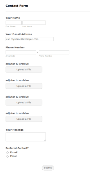 Contact Form With Upload Function