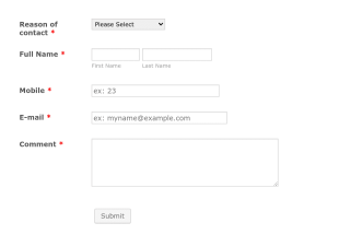 Contact Form For Ecommerce Sites