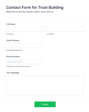 Contact Form For Trust Building