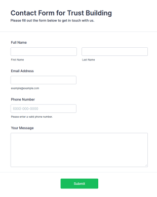 Contact Form For Trust Building