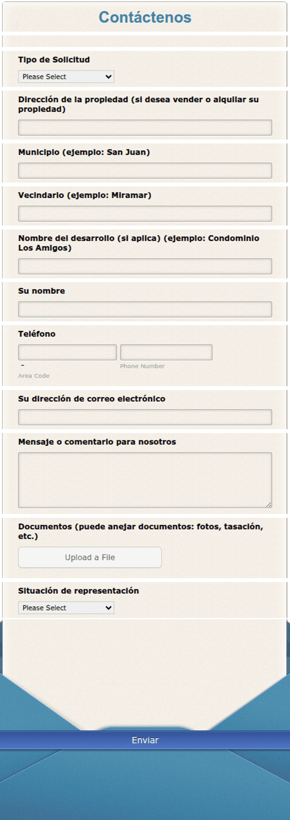 Alquiler y Venta Forma | Jotform