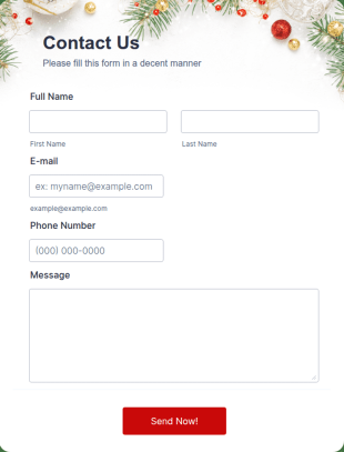 Christmas Theme Contact Form Template