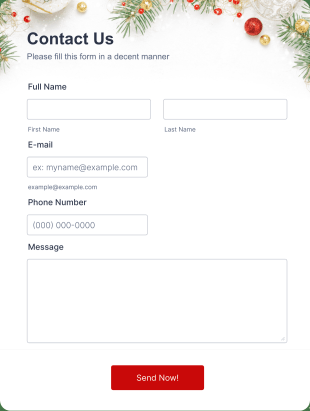 Christmas Theme Contact Form Template