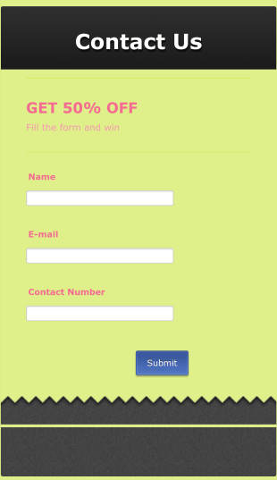 Contact Form With HeaderFooter Customized Form Template