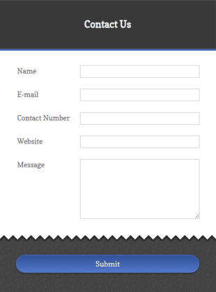Contact Form With Fancy Header And Footer