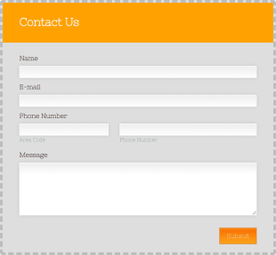 Contact Form With Orange Envelope Theme