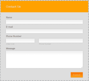 Contact Form With Orange Envelope Theme