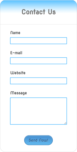 Contact Form With Light Blue Theme Form Template