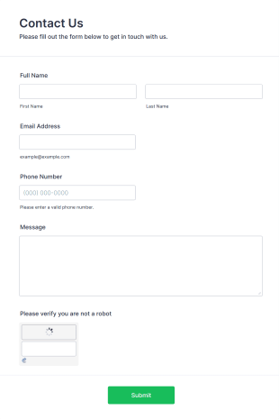 Contact Form With Spam Protection