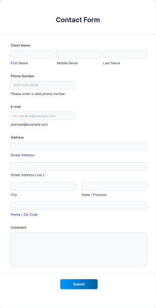 Contact Information Collection Form Template