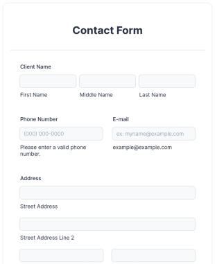 Contact Information Collection Form Template