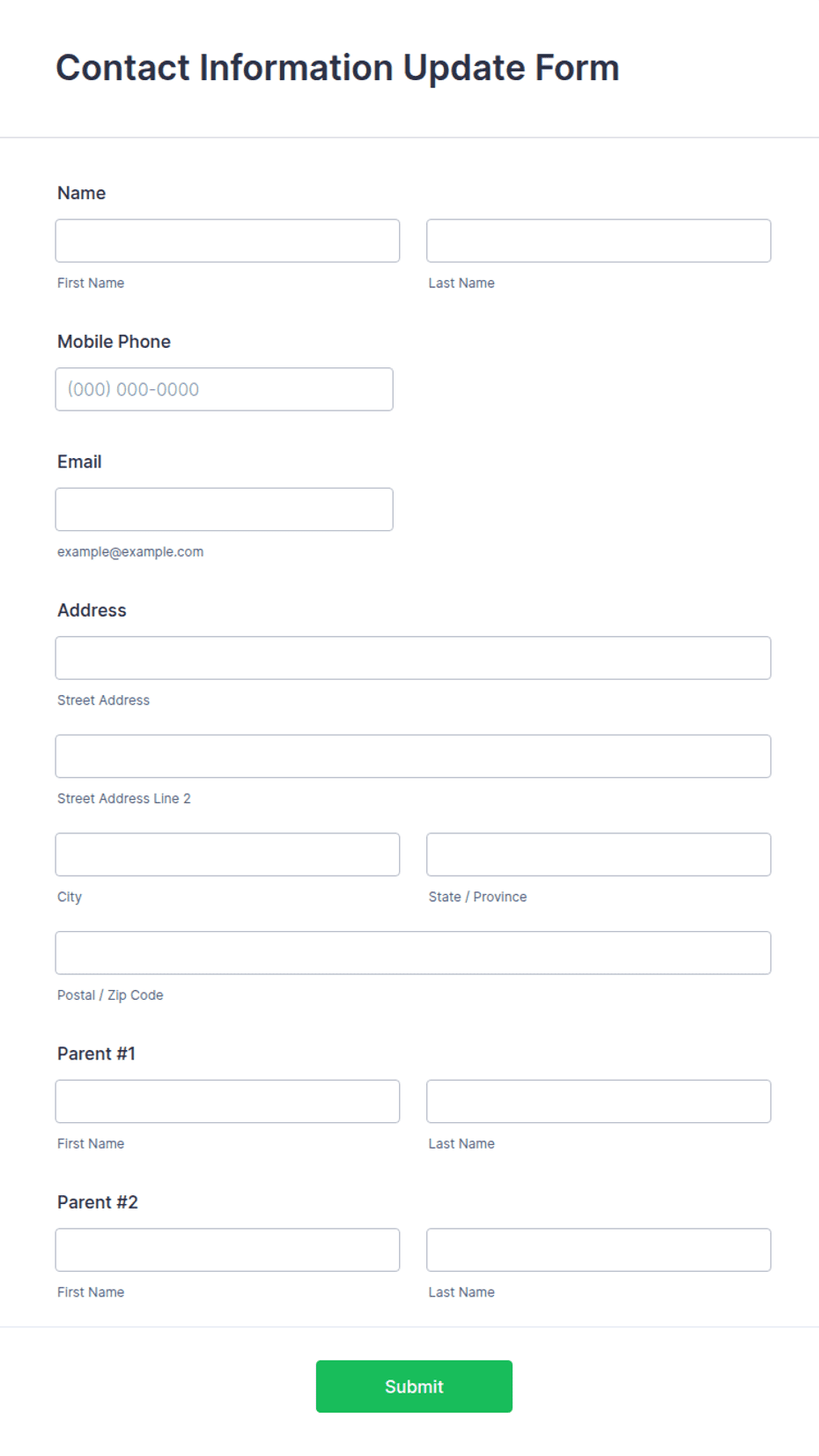 Form Update Request Contact Information Update Form Template | Jotform