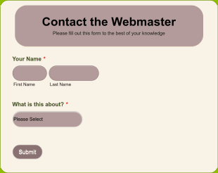 Contact The Webmaster Form 3