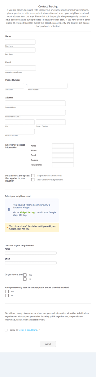 Contact Tracing Form Template