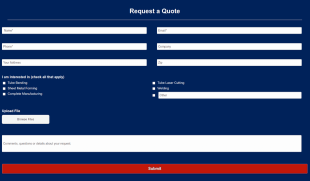 Contact Us Page Form Template