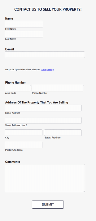 Contact Us To Sell Your House Form Template