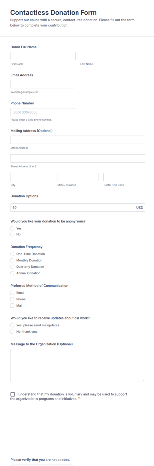 Contactless Donation Form Template