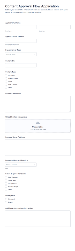 Content Approval Flow Application Form Template