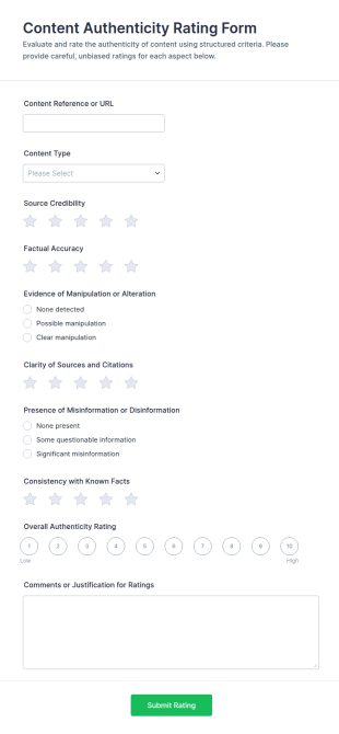Content Authenticity Rating Form Template