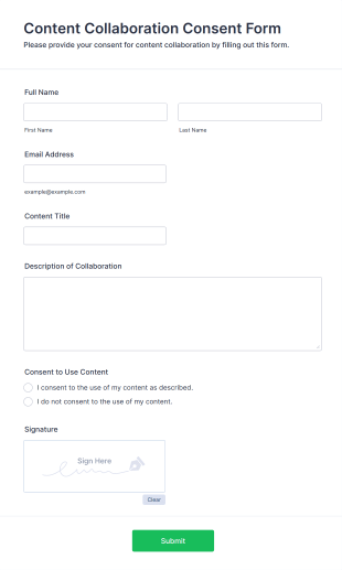 Content Collaboration Consent Form Template