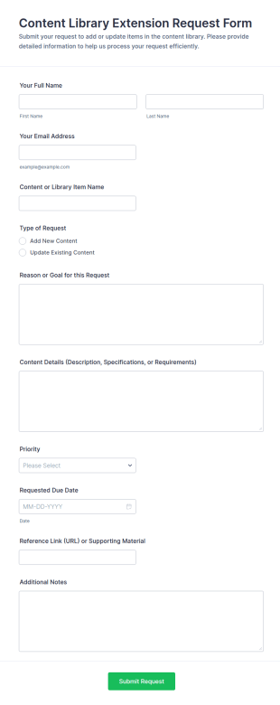 Content Library Extension Request Form Template