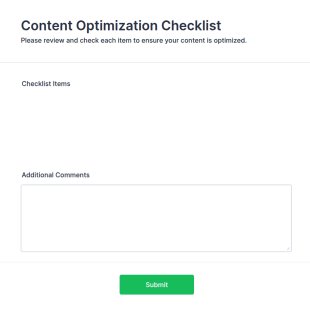 Content Optimization Checklist Form Template