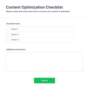 Content Optimization Checklist Form Template