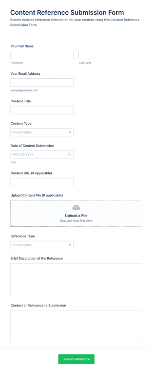 Content Reference Submission Form Template