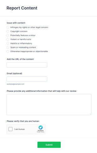 Content Report Form Template