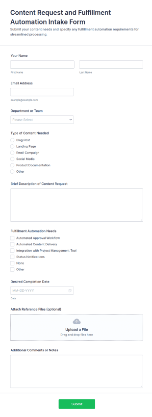 Content Request And Fulfillment Automation Intake Form Template