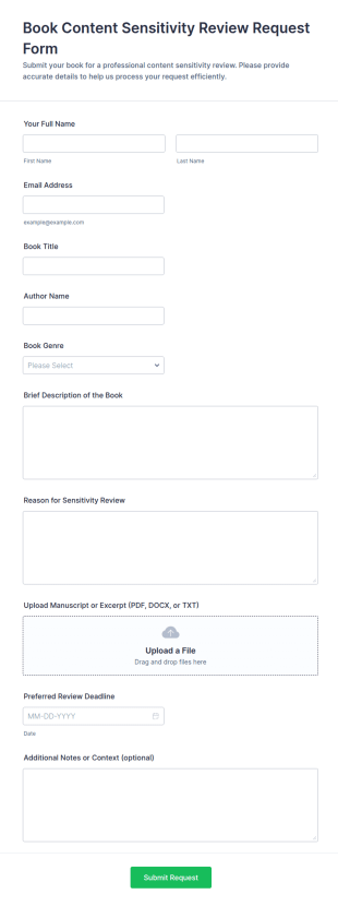 Content Sensitivity Review Request Form Template
