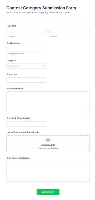 Contest Category Submission Form Template