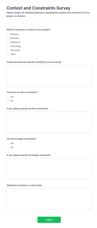 Context And Constraints Survey Form Template