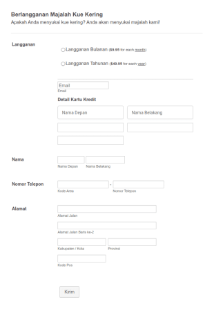 Contoh Stripe: Formulir Langganan Majalah