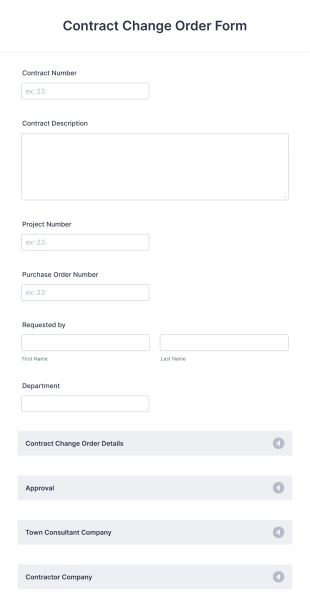 Contract Change Order Form Template