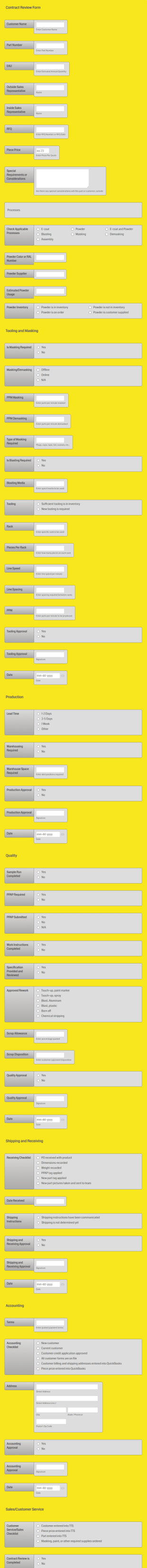 Contract Review Form Template
