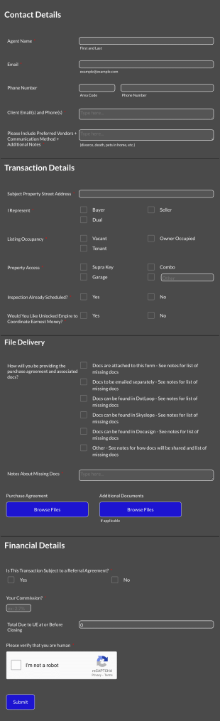 Contract To Close Form Template