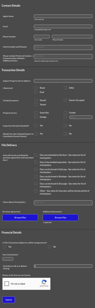 Contract To Close Form Template