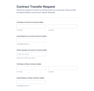 Contract Transfer Request Form Template