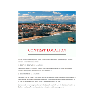 Contrat De Location Courte Durée