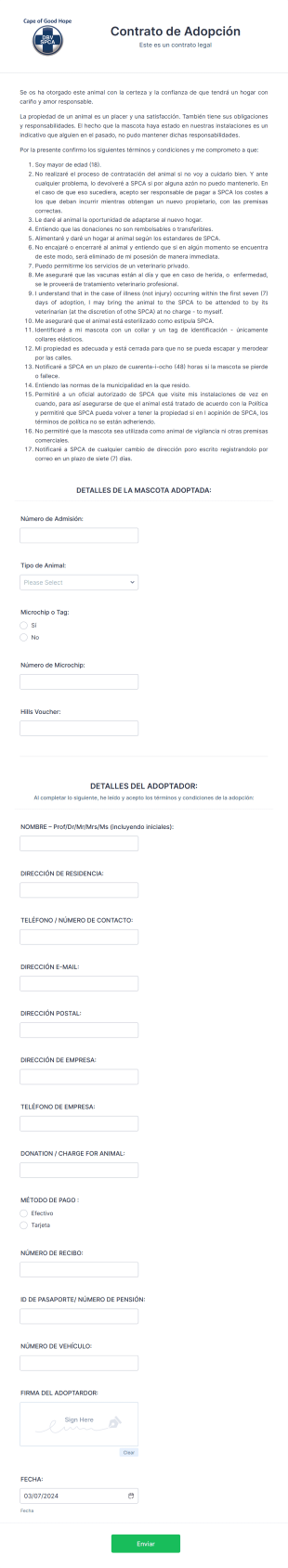 Contrato De Adopción