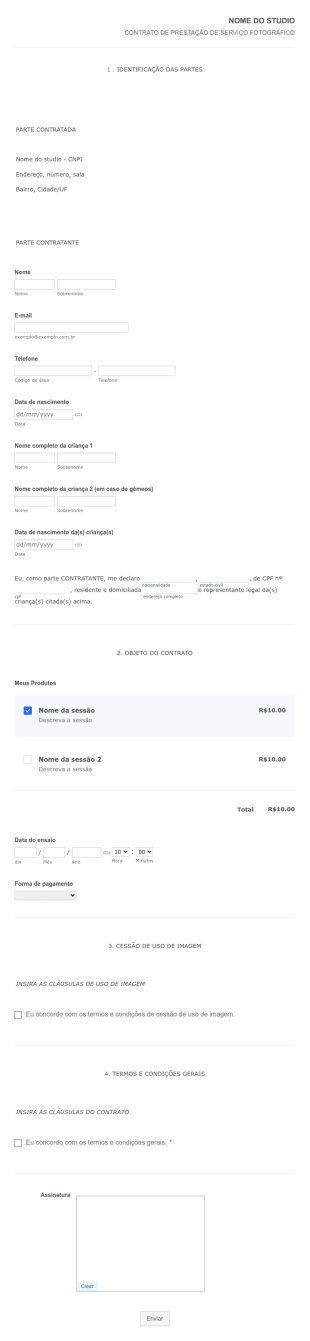 Contrato Para Fotógrafos