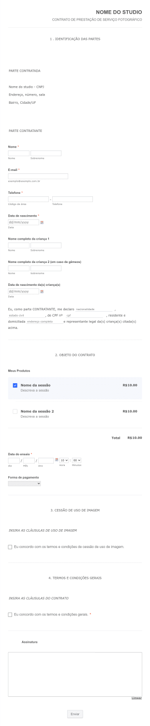 Contrato Para Fotógrafos